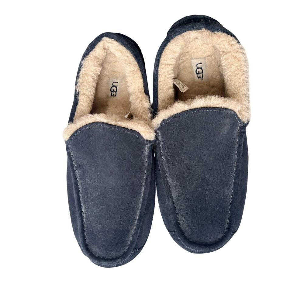 UGG Ascot Suede Shearling Slipper Loafer New Navy Men's 11